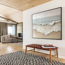 Load image into Gallery viewer, Textured Beach Waves - Coastal Entryway Art LargeART1581
