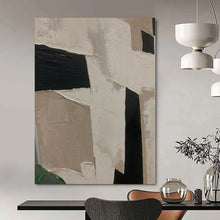Load image into Gallery viewer, Hand - painted Massive Geometric Abstract in Neutral Tones Acrylic Art for Modern Offices LargeART0107

