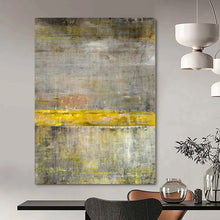 Load image into Gallery viewer, Oversized Hand - painted Gray and Yellow Industrial Charm Acrylic Art for Loft - Style Apartments LargeART0213
