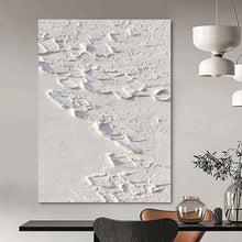 Load image into Gallery viewer, White Textured Abstract Canvas Painting, Great for Modern Gallery Wall &amp; Bright Minimalist Bathroom LargeART1287
