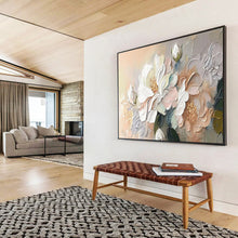 Load image into Gallery viewer, Impasto Floral Abstract Painting on Canvas - “Soft Petals” DKH713
