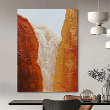 Load image into Gallery viewer, “Textured Canyon Colors” - Orange, White, Yellow Abstract Art on Canvas DKH1210
