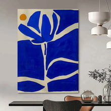 Load image into Gallery viewer, Blue and Orange Floral Abstract Art for Tropical - themed Bedroom &amp; Modern Garden Café LargeART0949
