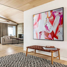 Load image into Gallery viewer, Pink &amp; White Abstract - Feminine Bedroom Art LargeART1585
