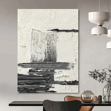 Load image into Gallery viewer, “Layered Geometry” – Thin black and gray strokes, stacked forms on textured white DTP388
