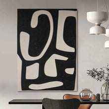Load image into Gallery viewer, Black &amp; White Organic Shapes Acrylic Art, Suited for Contemporary Studio &amp; Bold Dining Area LargeART1076

