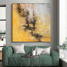 Load image into Gallery viewer, Hand - painted Large - scale Warm Yellow Abstract Texture Acrylic Art for Cheerful Kitchens LargeART0041
