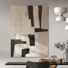 Load image into Gallery viewer, Hand - painted Extensive Black - White Geometric Abstract Acrylic Art for Modern Offices LargeART0123

