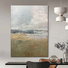 Load image into Gallery viewer, Soft - Toned Coastal Abstract Painting, Ideal for Beach House Living Room &amp; Serene Bedroom LargeART1956
