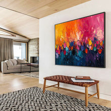 Load image into Gallery viewer, Colorful Impressionist Abstract Painting on Canvas - “Sunset Dots” DKH710
