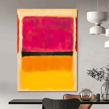 Load image into Gallery viewer, “Pink, Black, Orange and Yellow Color - Field” - Expressive Color - Field Art on Canvas DKH1609
