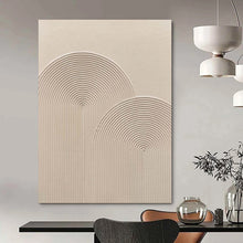 Load image into Gallery viewer, Grand Hand - painted Textured Beige Arches Acrylic Art for Serene Bedrooms LargeART0141
