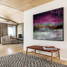 Load image into Gallery viewer, Purple - Dominant Textured Abstract Painting On Canvas DKH391
