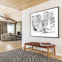Load image into Gallery viewer, Hand - painted Massive Black and White Abstract Strokes Acrylic Art for Modern Home Offices LargeART1788
