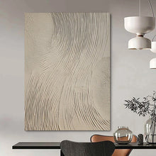 Load image into Gallery viewer, Beige Wavy Texture Art for Contemporary Bedroom &amp; Minimalist Design Studio LargeART0960
