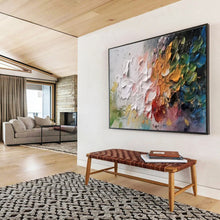 Load image into Gallery viewer, Textured Floral Abstract Painting on Canvas - “Colorful Petals” DKH700
