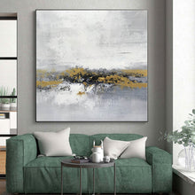 Load image into Gallery viewer, Large - Format Gray - White Gold Cluster Abstract Acrylic Art for Modern Dining Room &amp; Corporate Waiting Area LargeART0380
