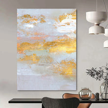 Load image into Gallery viewer, “Gold Gleam” - Light blue, white with gold accents DTP159
