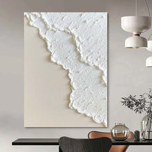 Load image into Gallery viewer, Large - Format Hand - painted White Textured Abstract Acrylic Art for Serene Bedrooms LargeART0170
