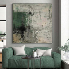 Load image into Gallery viewer, Green - Gray Abstract Art for Bohemian Home &amp; Creative Studio LargeART0859
