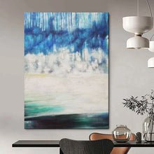 Load image into Gallery viewer, Blue &amp; Green Abstract Forest Landscape, Perfect for Nature - Inspired Bedroom &amp; Calm Office LargeART1974
