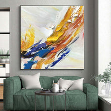 Load image into Gallery viewer, Colorful Thick Paint Strokes on White Acrylic Art - Suited for Bohemian - chic Living Room &amp; Creative Studio LargeART0605
