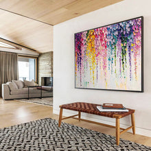 Load image into Gallery viewer, Colorful Dots “Rainbow Cascade” Painting on Canvas, Playful Abstract Art DKH905
