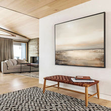 Load image into Gallery viewer, Neutral Toned Coastal Serenity Abstract acrylic painting DLZ102
