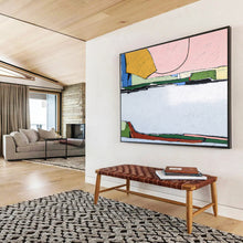Load image into Gallery viewer, Color - Blocked Geometric Abstract Painting on Canvas DKH541
