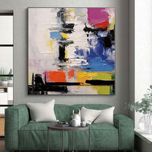 Load image into Gallery viewer, Large - Scale Hand - painted Colorful Abstract Layers Acrylic Art for Modern - Chic Apartments LargeART0239
