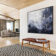 Load image into Gallery viewer, Hand - painted Gray Abstract Landscape Acrylic Art for Modern Gallery - Style Hallway Decor LargeART1671
