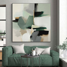 Load image into Gallery viewer, Large Green and Neutral Abstract - Ideal for Bohemian Home Office &amp; Nature - Inspired Café LargeART0760
