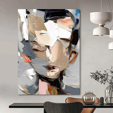 Load image into Gallery viewer, “Palette Knife Portrait” ，Abstracted portrait with bold, mixed - color brushstrokes using a palette knife. DTP320

