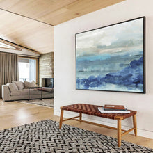 Load image into Gallery viewer, Blue - Toned Abstract Sea Painting On Canvas DKH414
