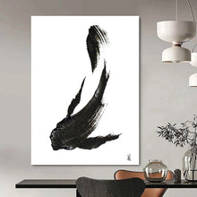 Load image into Gallery viewer, Ink Fish Silhouette – Black Ink Wash Fish Form DTP181

