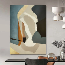 Load image into Gallery viewer, “Geometric Abstraction with Neutral and Metallic Accents” – Sleek Abstract Blending Geometry and Luxury DTP145
