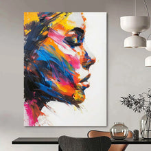 Load image into Gallery viewer, “Colorful Portrait Impression” – Abstract Portrait Oil Painting with Bold Color Palette DTP089
