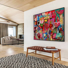 Load image into Gallery viewer, “Pink - Dominant Abstract Carnival” - Vibrant Abstract Acrylic, Suits Party Room and Art Gallery DLZ239
