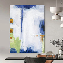 Load image into Gallery viewer, Blue &amp; Green Abstract with Details - Ideal for Nature - Inspired Home Office &amp; Modern Lounge LargeART2391
