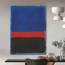Load image into Gallery viewer, Blue, Red &amp; Black Color - Blocked Abstract Art, Perfect for Bold Living Room &amp; Creative Studio LargeART1954
