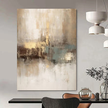 Load image into Gallery viewer, “Neutral - Gold Fusion” – Beige, Gray &amp; Gold Abstract Acrylic with Subtle Textures DTP068
