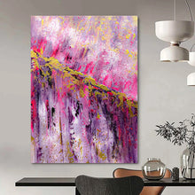 Load image into Gallery viewer, Pink and Purple Abstract Cascade Canvas Painting, Great for Romantic Bedroom &amp; Whimsical Boutique LargeART1237
