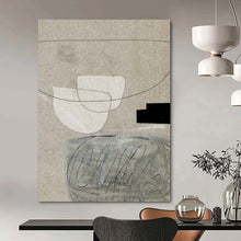 Load image into Gallery viewer, “Neutral Sketches” - Beige, white, black simple shapes and lines DTP167
