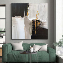 Load image into Gallery viewer, Large Black - White - Gold Accents Art - Perfect for Luxury Bedroom &amp; Upscale Hotel Suite LargeART0788

