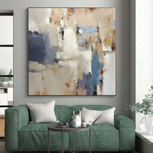 Load image into Gallery viewer, Large - Scale Neutral Tones Abstract Acrylic for Calming Reading Nook &amp; Minimalist Dining Room LargeART0322
