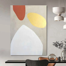 Load image into Gallery viewer, “Terracotta, Gold, and White” - Soft - Hued Abstract Shapes Art, Abstract Painting on Canvas DKH1078
