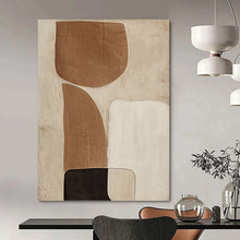Load image into Gallery viewer, “Neutral Geometric Abstraction” - Minimalist Abstract Art on Canvas DKH1494

