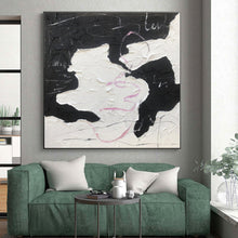Load image into Gallery viewer, Custom Large Black, White, and Pink Textured Art - Great for Edgy Bedroom &amp; Avant - Garde Café LargeART0773
