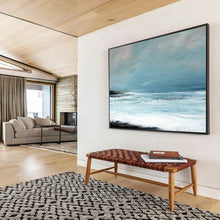 Load image into Gallery viewer, Serene Light Blue Ocean View Abstract acrylic painting DLZ032
