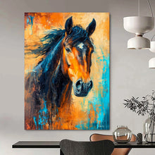 Load image into Gallery viewer, Expressive Abstract Horse Art, Bold Color - Contrasted Painting for Equestrian Lounge &amp; Energetic Home Gym LargeART2210
